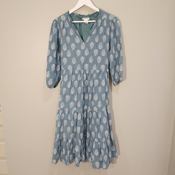 Lucky Brand Dresses & Skirts - Lucky Brand Dress Teal Tree Print Tier Cottagecore Flowy Boho Lagenlook - Size M